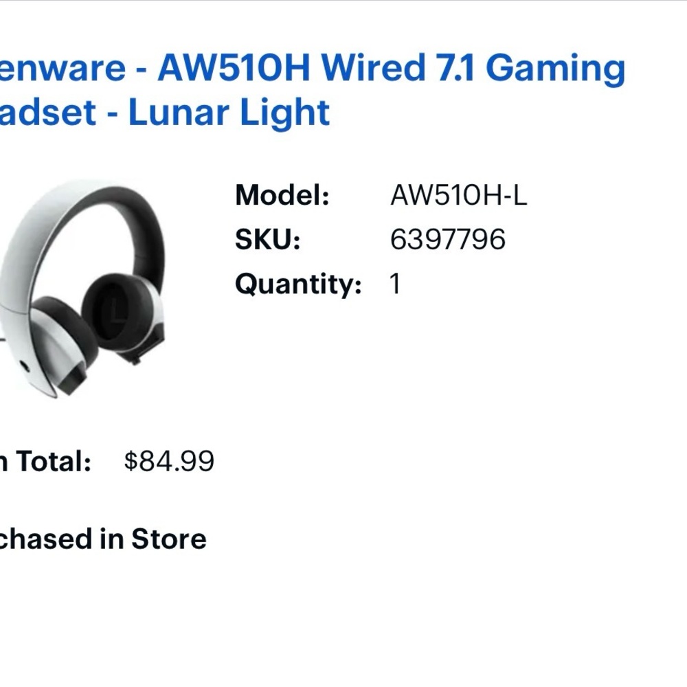 Alienware Lunar Light Gaming Headset